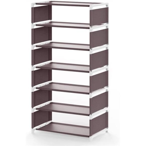 ANEWSIR 7 Tier Shoe Rack Space Saving Shoe Organizer Stackable & Adjustable